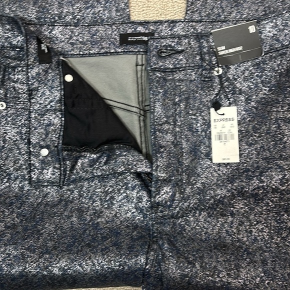 Express Super High Rise Slim Metallic Jeans- NWT- 10 - Picture 13 of 15